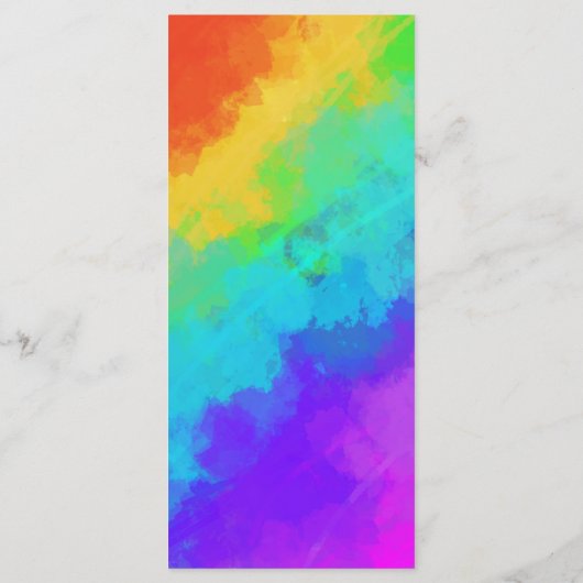 Rainbow Paint Heart Lesbian Gay Wedding Menu (Achterkant)