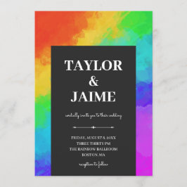 Rainbow Paint Moderne Homo Lesbische Huwelijk Kaart