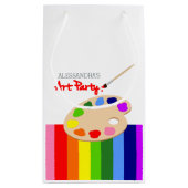 Rainbow Paint Palette Art Birthday Party Klein Cadeauzakje (Achterkant)