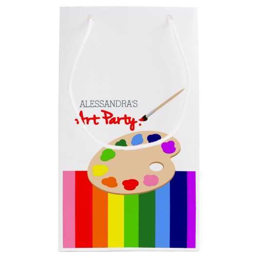 Rainbow Paint Palette Art Birthday Party Klein Cadeauzakje (Achterkant)