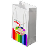Rainbow Paint Palette Art Birthday Party Klein Cadeauzakje (Achterkant Gekanteld)