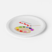 Rainbow Paint Palette Art Verjaardagsfeest Papieren Bordje (Gekanteld)