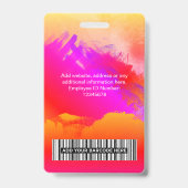 Rainbow Paint personeelsfoto, streepjescode, naam Badge (Achterkant)