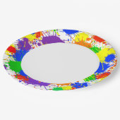 Rainbow Paint Splash Birthday Party Paper Plates Papieren Bordje (Gekanteld)