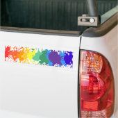 RAINBOW PAINT SPLASH DRIPS GAY PRIDE CAR BUMPER BUMPERSTICKER (Op Truck)