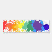 RAINBOW PAINT SPLASH DRIPS GAY PRIDE CAR BUMPER BUMPERSTICKER (Voorkant)