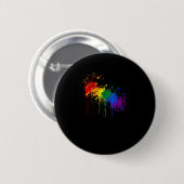 Rainbow Paint Splash Flag LGBT Pride Maand T-shirt Ronde Button 5,7 Cm (Voorkant /achterkant)
