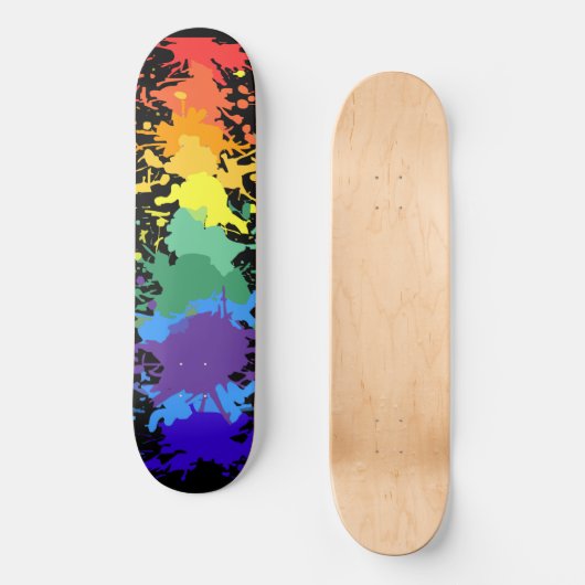 RAINBOW PAINT SPLASH GRAFFITTI SKATEBOARD (Voorkant)