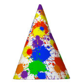 Rainbow Paint Splash Kids Verjaardagspapier Party  Feesthoedjes (Rechts)