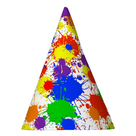 Rainbow Paint Splash Kids Verjaardagspapier Party  Feesthoedjes (Rechts)
