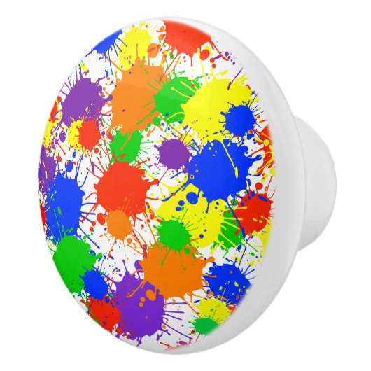Rainbow Paint Splash Lade Trek Keramische Knoppen (Rechts)