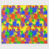 Rainbow Paint Splash Verjaardagsfeestje Cadeauverp Cadeaupapier (Vlak)