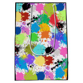 Rainbow Paint Splatter Artist Gift Bag Medium Cadeauzakje (Achterkant)
