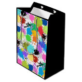 Rainbow Paint Splatter Artist Gift Bag Medium Cadeauzakje (Achterkant Gekanteld)