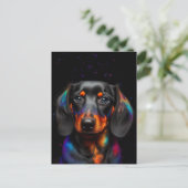 Rainbow Paint Splatter Dachshund Briefkaart (Staand voorkant)