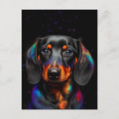 Rainbow Paint Splatter Dachshund Briefkaart (Voorkant)