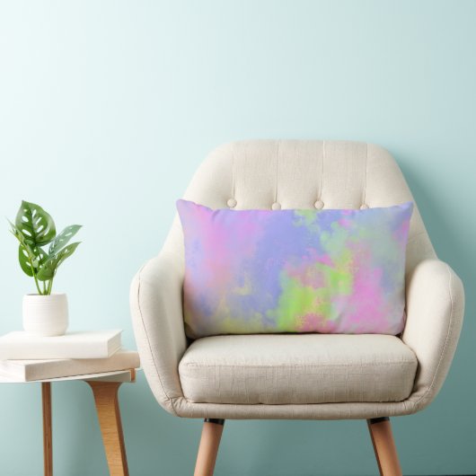 Rainbow Paint Splatter effect blauw groen roze Kussen (Stoel)
