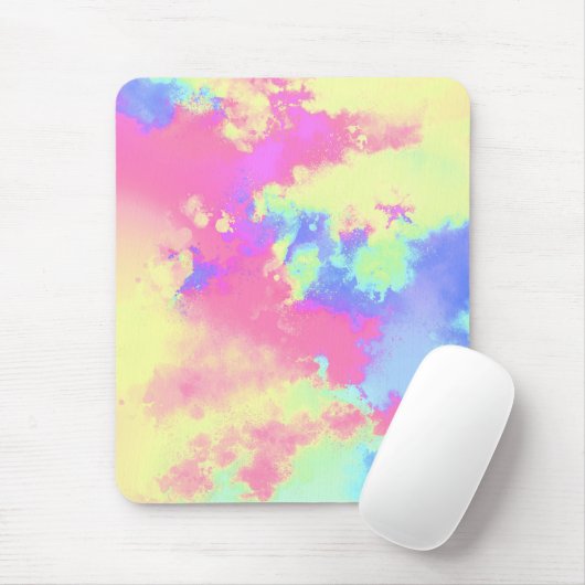 Rainbow Paint Splatter effect geel groen Muismat (Met muis)