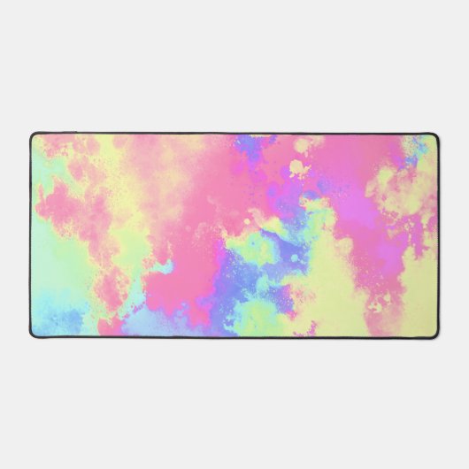 Rainbow Paint Splatter effect geel roze Bureaumat (Voorkant)