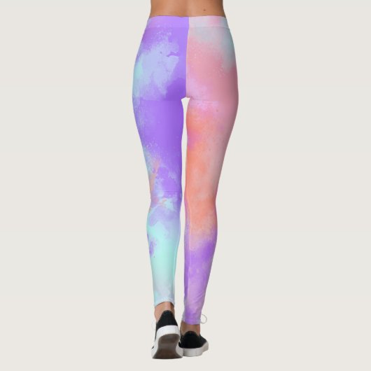 Rainbow Paint Splatter, effect Leggings (Achterkant)