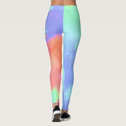 Rainbow Paint Splatter, effect Leggings (Achterkant)