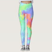 Rainbow Paint Splatter, effect Leggings (Voorkant)