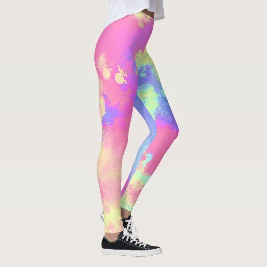 Rainbow Paint Splatter, effect Leggings (Rechts)