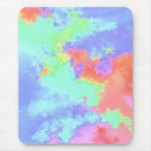 Rainbow Paint Splatter, effect Muismat (Voorkant)