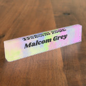 Rainbow Paint Splatter, effect Naambordje (Zijkant)