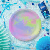 Rainbow Paint Splatter, effect Papieren Bordje (Feest)