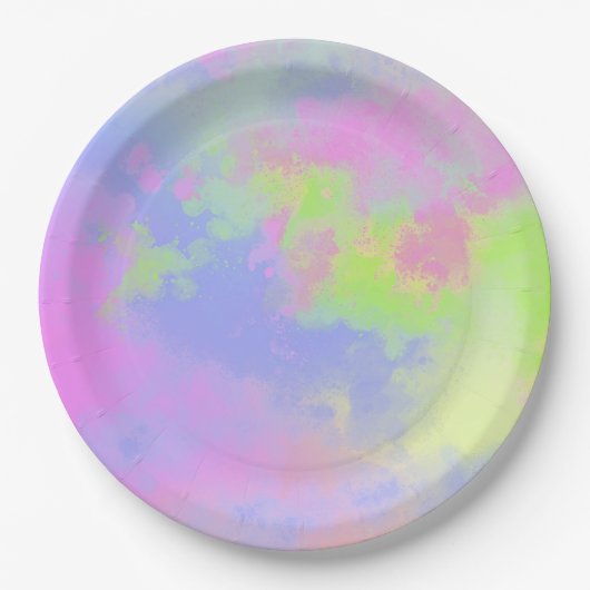 Rainbow Paint Splatter, effect Papieren Bordje (Voorkant)