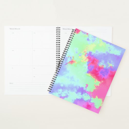 Rainbow Paint Splatter effect roze blauw groen Planner (Display)