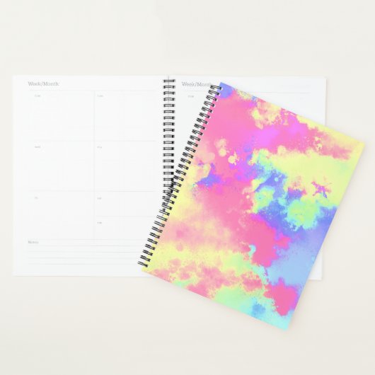 Rainbow Paint Splatter effect roze geel blauw Planner (Display)