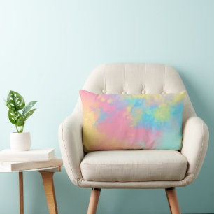 Rainbow Paint Splatter effect roze geel Kussen