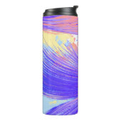 Rainbow Paint Splatter Phoenix Feathers Thermosbeker (Gedraaid links)