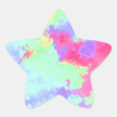 Rainbow Paint Splatter Star Sticker (Voorkant)