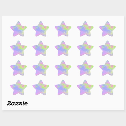 Rainbow Paint Splatter Star Sticker (Vel)