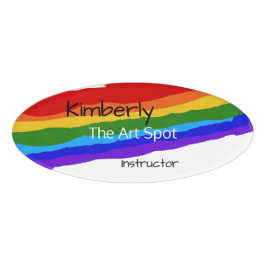 Rainbow Paint Strokes gepersonaliseerd Naambadge