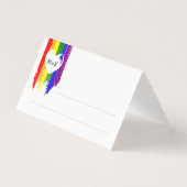 Rainbow Paint Strokes Heart Initialen Wide Wedding Kaart (Voorkant)