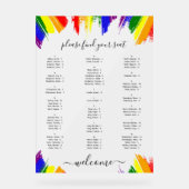 Rainbow Paint Strokes LGBT Wedding Seding Chart Acryl Bord (Voorkant)