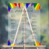 Rainbow Paint Strokes LGBT Wedding Seding Chart Acryl Bord (Neutraal)