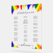 Rainbow Paint Strokes LGBT Wedding Seding Chart Acryl Bord (Hoek)