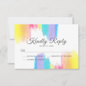 Rainbow Paint Strokes LGBTQ Weddenschap Kindly Rep RSVP Kaartje (Voorkant)