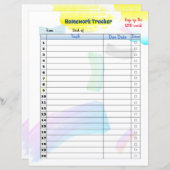 Rainbow Paint Student Homework tracker (Voorkant / Achterkant)