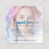 Rainbow Paint Swash Aangepaste Logo haarnagels Vierkante Visitekaartje (Achterkant)