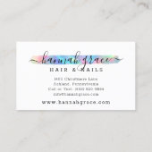 Rainbow Paint Swash Aangepaste Logo haarnagels Visitekaartje (Achterkant)