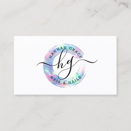 Rainbow Paint Swash Aangepaste Logo haarnagels Visitekaartje (Voorkant)