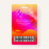 Rainbow Paint Werknemersfoto, streepjescode, naam Badge (Achterkant)