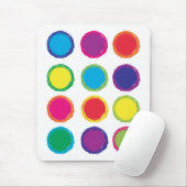 Rainbow Painted Circle Blauw Roze Geel Sinaasappel Muismat (Met muis)