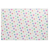 Rainbow Painted Paw Afdrukken op Wit Stof (Fat Quarter)